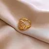 Anel Aberto Quadrado de Pônei Estampado Europeu e Americano Estilo Doce Cool Personalidade da Moda Anel para o Dedo Indicador Acessório de Mão Versátil Diário Nicho