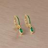Pendientes de Zirconia Colorida de Lujo Accesible Estilo Europeo y Americano Diseño de Nicho Ins Geométricos Pendientes de Gota de Agua