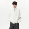 Sudadera estilo americano con cuello Henry para hombre y mujer, nuevo otoño 2026, corte holgado, ajuste limpio, casual, ropa interior, polo, jersey