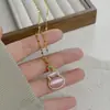 Colar com Pingente de Abóbora Rosa com Diamantes Elegante Retrô Nova Chinoiserie Luxo Elegante Alta Qualidade Estilo Ins Corrente para Clavícula para Mulheres