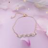 Pulsera de Hoja Explosiones de Amazon para Novia Femenina Estilo Coreano Diseño Estilo ins Mori Sentido de Alta Gama Pulsera de Circonias para Mujeres