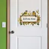 Letrero de Bienvenida con Flor Pintada y Colibrí Fun-F958 Decoración para Sala de Estar Puerta de Casa Pegatina Embellecedora Venta al por Mayor Autoadhesivo