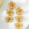 Aretes de Flores Transfronterizos Europeos y Americanos Personalizados Modernos Multicolor de Doble Capa con Colgante de Perla Aretes de Flores Exagerados con Temperamento