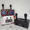 Caixa de Som Bluetooth para Desktop Sd218 Alto-falante Duplo Microfone Sem Fio Karaoke Doméstico Tudo-em-Um Cartão de Áudio Luz Colorida LED