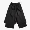 Pantalones anchos de primavera y verano de Yohji Yamamoto para hombre, diseño falso de dos piezas, culottes holgados de talla grande, pantalones samuráis de ocho y nong