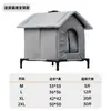 Tienda cerrada gruesa impermeable a prueba de invierno y resistente al frío para gatos callejeros, Cama cálida de invierno para gatos