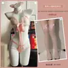Fantasía de Mariposa Lencería de Seda Gatito Salvaje Sexy Estilo de Tres Puntos Catgirl Abertura en la Entrepierna Tentación Disfraz de Catgirl A062