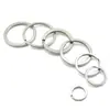 Direto da fábrica 304 aço inoxidável chaveiro aço inoxidável abertura anel plano chaveiro espessado aço inoxidável chaveiro