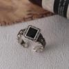 Anillo Vintage Old Tang con Patrón de Hierba para Mujer Moda Industria Pesada Joker Sentido de Alta Gama Anillo Abierto para Dedo Nueva Moda 2025