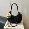 Bolso de Hombro Sencillo de Color Sólido para Mujer 2025 Invierno Nuevo Casual Moda Elegante Fresco Bolso de Axila