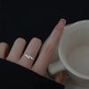 Anillo Fino de Diamante para Mujer, Estilo Japonés y K, Círculo Fino de Nicho, Anillo Pequeño de Diamante, Apertura Exquisita, Anillo Abierto de Oro Apilable
