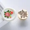 Novo produto série de reconhecimento de flores selo de pintura a fogo vegetal em relevo cabeça de selo de selo latão selo para diário flor de lírio flor de cerejeira