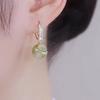 Nuevos pendientes de bola de ópalo verde con hebilla para la oreja, de moda, ligeros, de lujo, con diseño de nicho, con sentido del humor, pendientes que combinan con todo, al por mayor
