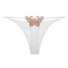 Tentación Sexy Primavera y Verano Mariposa Bordada Sex Tanga Cintura Baja Fitness Doble Capa Cinturón Delgado Sin Marcas Pantalones T para Mujer