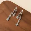 @Oferta Especial Brincos Assimétricos de Estrela com Franja Mesmos do Douyin Brincos Assimétricos Luxo Acessível Brincos de Estrela de Cinco Pontas com Zircônia