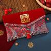 Tecido Brocado de Alta Qualidade Palavra de Bênção Saco Envelope Vermelho Casamento Envelope Vermelho Casamento Cerimônia do Chá Tecido Especial 10.000 Yuan Envelope Vermelho Grande