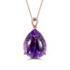 Colgante de estilo europeo y americano para mujer, joya de color amatista creativa con forma de gota, colgante de gema grande, cadena de clavícula de moda para mujer