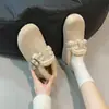 Zapatos Birkenstock 2025 Suela Gruesa Bordados Invierno Peludos Nuevos Encaje Zapatos de Algodón para Mujer Cálidos De Una Pierna Elevadores Forro Polar