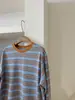 Camiseta de punto Lanca estilo coreano, casual y simple, de cuello redondo, con bloques de color y rayas, manga larga, estiliza y es versátil, nuevo estilo 2026