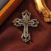 Broche de cruz de pedrería medieval vintage Accesorios de pin para chaqueta de traje estilo corte para hombres europeos y americanos