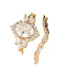 Anillo Combinado de Diamantes Completos Estilo Retro con Luz y Encaje de Lazo de Lujo con Piedra Principal