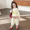 Conjunto de Sudadera con Estrellas de Moda de Primavera para Niñas, Nuevo Atuendo Deportivo Casual Elegante de Dos Piezas para Niñas