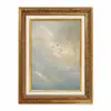 Pintura de Paisaje Vintage Estilo Europeo con Marco Dorado, Vista al Lago y Barco, Arte de Pared Decorativo Popular para Sala de Estar y Vestíbulo, Más Vendido en Amazon