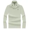 Nova Camiseta de Manga Longa para Homens, de Meia-Idade e Jovens, Camisa Polo com Gola, Algodão Mercerizado, Peça para Primavera/Outono, Camiseta de Negócios, Confortável, Amiga da Pele