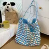 Bolsa Casual de Lona para Mulheres, Estilo Coreano, Vibe Relaxada, Bolsa Tote de Grande Capacidade, Bolsa de Ombro Lateral Ab, Bolsa Tote, Bolsa de Axila