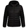 Nueva chaqueta de algodón ligera con capucha para otoño e invierno para mujer, corte corto holgado, diseño básico, abrigo de algodón versátil, adecuado para mujeres de mediana edad y mayores