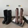Botas Altas de Suela Gruesa para Aumentar la Altura para Mujer, Nuevo Estilo de Verano 2026, Circunferencia de Pantorrilla Grande, Botas Hasta la Rodilla, Modernas para Figuras Pequeñas