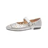 Zapatos Mary Jane calados estilo francés para mujer, nuevos zapatos planos de ballet de verano 2026, zapatos de vestir frescos transpirables y cómodos