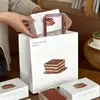Caja para Pastel Tiramisú de Internet Rojo Embalaje para Hornear Caja para Postre Bolso de Mano Corte Embalaje de Mousse Melalice Impresión