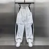 Calça Cargo Patchwork Fina da Moda de Verão para Homens, Calça Jogger Estilosa e Versátil de Corte Solto para Jovens