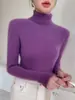 Suéter de Tricô Feminino Outono e Inverno Gola Alta Suéter de Tricô Feminino Suéter de Tricô de Manga Longa Emagrecedor Suéter Transfronteiriço Feminino