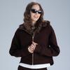 Chaqueta Deportiva de Estilo Nuevo con Capucha y Forro Polar, Holgada, para Mujer, Cuello Alto, Sudadera Gruesa Elástica para Fitness, Running, Sudoración, Ropa de Fitness