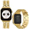 Adecuado para Apple Watch, correa de metal de acero inoxidable, iWatch 9, 8 y 7, correa de muñeca de cadena vaquera.