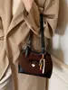 Bolsa de Ombro Estampa de Leopardo Retrô Grande Capacidade Moda Feminina Versátil Bolsa Saco Preguiçosa Bolsa de Mão Bolsa de Axila de Alta Qualidade