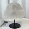 Gorro de invierno, gorro mongol grueso para proteger las orejas, gorro de felpa de color liso, sombrero tipo cubo forrado de polar, gorro redondo para otoño e invierno transfronterizo