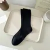 Calcetines de algodón peinado para mujer, cómodos, transpirables, combinan con todo, para primavera y verano, finos, color liso, boca ancha, rombos, hasta la pantorrilla, sin costuras, calcetines para mujer al por mayor