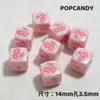 Grande Venda Contas Quadradas Flor Fofa Laço DIY Artesanal Contas Soltas Joias Estampadas Leite Fofo Pingente Rosa
