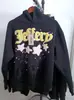 Sudadera con capucha para hombre de algodón puro con forro polar y estampado de telaraña Sp5Der