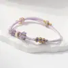 Pulsera Tejida Finamente con Borlas de Flor de Durazno Nueva de Primavera, Tamaño Ajustable para Hombres y Mujeres, Diseño Multicolor de Flor de Durazno, Adecuada para Estudiantes y Zonas Turísticas