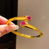 Pulsera Abierta de Zircón Vintage Forma de Gota de Agua, Pulsera Estilo Palacio Retro, Joyería de Lujo Ligero de Gama Alta al por Mayor