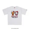 Camiseta de manga corta Bape estilo coreano transfronteriza, nueva co-marca Sanrio, caricatura linda, corte holgado, al por mayor
