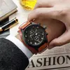 Marca de Relojes Popular Transfronteriza R En Reloj Deportivo de Moda para Hombre con Esfera Grande y Correa de Cuero para Exteriores Reloj de Cuarzo para Hombre Fabricante