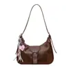 Bolso de Hombro Bajo el Brazo de Cuero Suave Nuevo Primavera/Verano 2026, Bolso Cruzado de Diseño de Nicho Moderno Retro Simple Casual