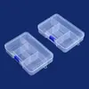 Hebilla Deslizante de PP Caja de Plástico Rectangular Transparente de Cinco Compartimentos No Desmontable Caja de Embalaje para Componentes de Hardware Digital