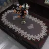 Mantel de Encaje Estilo Europeo, Mantel Ovalado de Tela, Malla Transparente de Encaje, Mantel de Mesa de Comedor para el Hogar de Alta Gama