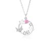 Collar de plata S925 con diseño original de mariposa y diamantes rosas para mujer, joyería de lujo, cadena de clavícula avanzada, explosiones transfronterizas.